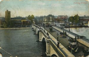 1907 Putney Bridge over the River Thames in London England Vintage Postcard