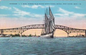 Michigan Port Huron Schooner J T Wing Passing Blue Water International Bridge