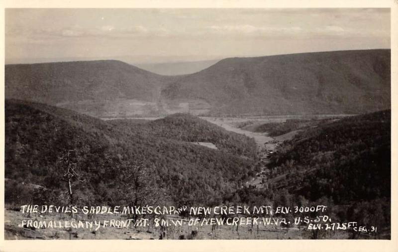 New Creek West Virginia Devils Saddle Camp Real Photo Antique Postcard K54726