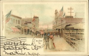 Atlantic City NJ Boardwalk c1900 Private Mailing Card TUCK