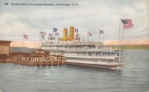 Unidentified River Steamship At Newburgh NY Ferry Boat Ship 