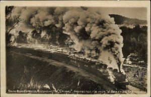 Auckland New Zealand RR Train Steaming Spiral c1909 Beattie Real Photo Postcard