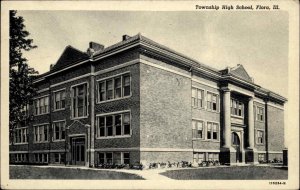 Flora Illinois IL High School c1940s Postcard