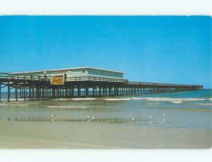 Pre-1980 BILLBOARD SIGN ON PIER AT BEACH Jacksonville Beach Florida FL d7784