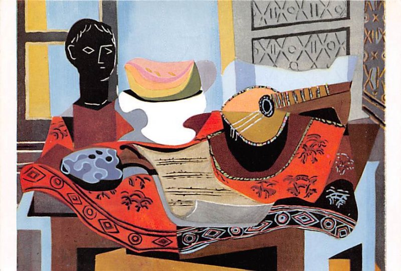 Still Life With Black Bust, By Pablo Picasso 