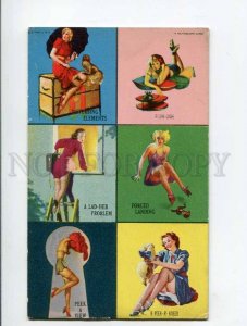 286286 MUTOSCOPE Pin-Up Girl ROLLER SKATES Collage Old card