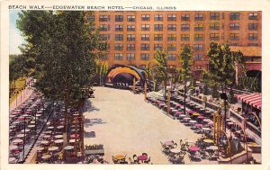 Chicago Illinois 1952 Postcard Edgewater Beach Hotel Beach Walk Meter Cancel