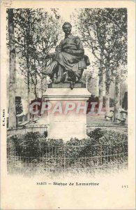 Postcard Old Paris Statue Lamartine