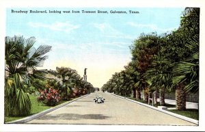 Texas Galveston Broadway Boulevard Looking West From Tremont Street