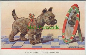 Artist Postcard -Dog - Florence.E.Valter I've a Bone To Pick With You RS28024