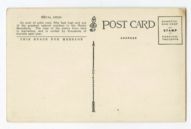 Postcard Royal Arch Boulder Colo. Colorado Standard View Card