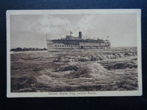 STEAMER RAPIDS KING Canadian Lachine Rapids on Saint Lawrence River Old Postcard