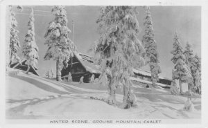 North Vancouver Canada 1940s RPPC Real Photo Postcard Grouse Mountain Chalet