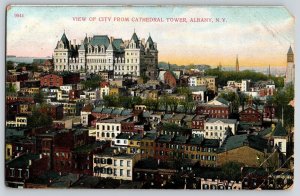 Postcard Aerial View of Albany New York from Cathedral Tower - Posted 1908