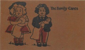 Postcard 1908 Arts & Crafts Children Family care Leatherette 23-10372