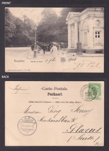 Vintage Postcard Belgium Brussels Entrance to Woods 1904