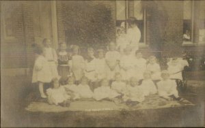 Cradle Roll Students Clas Kids Pittsfield NH Cameo Real Photo Postcard