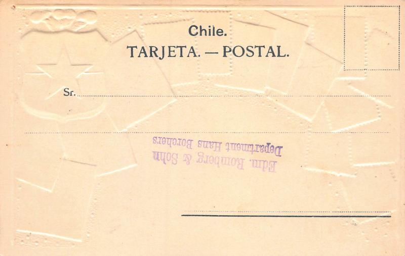 Chile, Classic Stamps in Actual Colors, Early Embossed Postcard, Unused