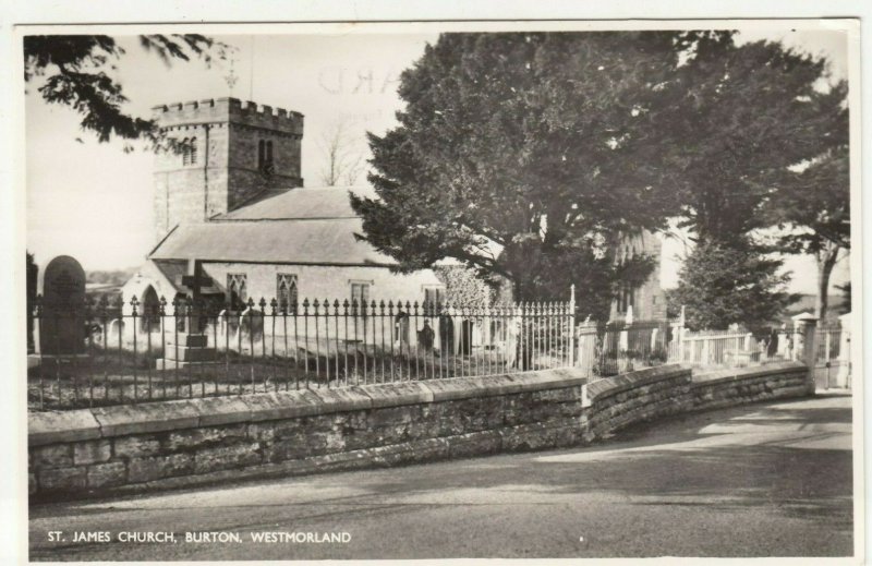 Westmorland; St James Church, Burton RP PPC Salmon, Unused, c 1930's 