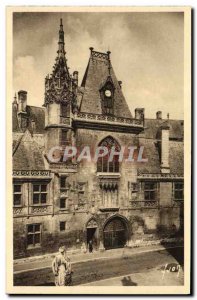 Old Postcard Bourges L & # 39Hotel The front of Jacques Coeur