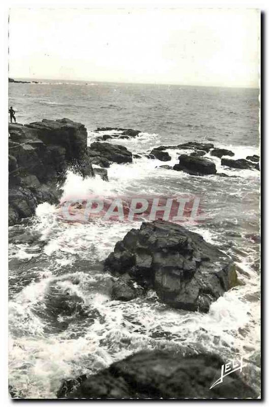 Old Postcard Zion Between the Ocean and Croix de Vie Corniche Vendee the Rock...