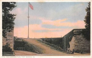 THE GARISON FLAG FORT MONROE VIRGINIA MILITARY POSTCARD (c. 1910)