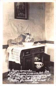 WHEN YOU ERE A WEE WEE TOT~MOTHER PUT YOU ON A COLD COLD POT REAL PHOTO POSTCARD