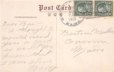 Winthrop, Maine YORK LODGE Lake Cobbosseecontee YMCA Camp 1925 Vintage Postcard 