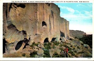 New Mexico Ruins Of Puye Prehistoric Cliff Dwelling In Pajarito Park Curteich