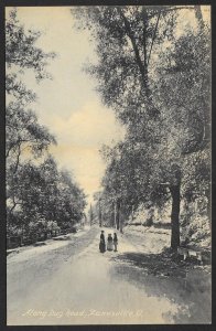 Three Girls Along Dug Road Zanesville Ohio Unused c1910s