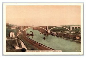 Washington Bridge and Speedway New York City NY NYC UNP WB Postcard Q23