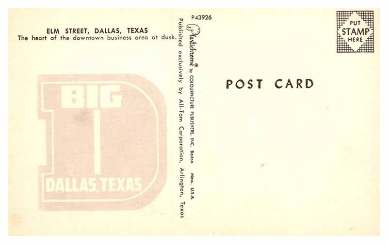 Postcard SHOPS SCENE Dallas Texas TX AS8483