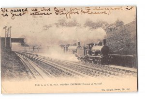 The L & N.W. Railway Scotch Express Locomotive Picking Up Water Postcard 1907-15