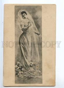 244270 BELLE Woman SINGER Actress in Roses Vintage Russia PC