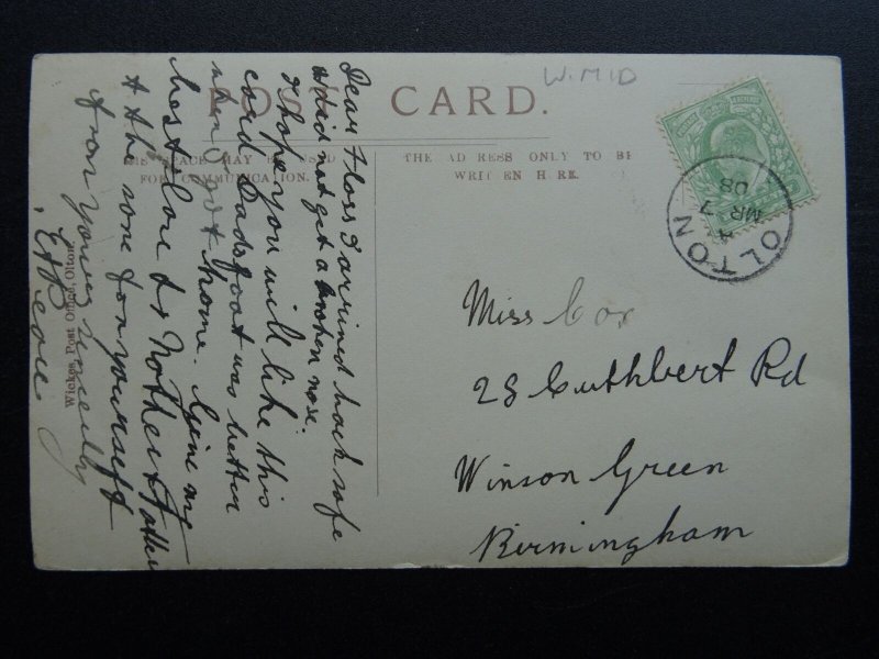 Birmingham OLTON St. Bernard's Road c1908 RP Postcard by Wickes, Post Office