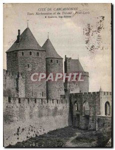 Postcard Old Cite Carcassonne Tours Narbonnaises and Tresaut Pont Levis