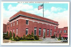 Waynesville North Carolina NC Postcard U.S Post Office Building Exterior Scenery