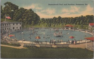 Postcard Sunnybrook Pool and Pavilion Pottstown PA