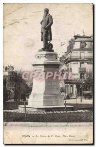Old Postcard Dijon statue of F Rude place Darcy