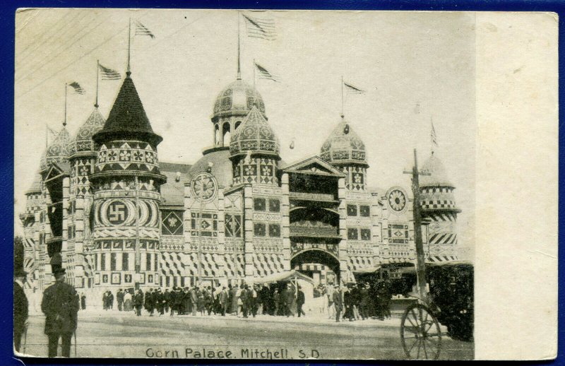 Corn Palace Mitchell South Dakota sd old vintage postcard