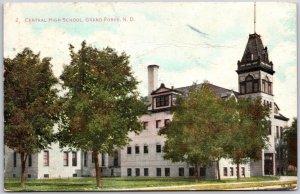 1908 Central High School Grand Forks North Dakota ND Building Posted Postcard