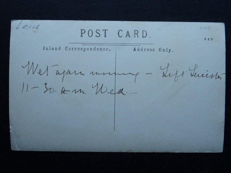 Leicester CITY CENTRE Clock Tower showing THE PEOPLES DRAPER c1905 RP Postcard