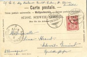 switzerland, St. BLAISE, Eglise, Church, National Flag (1903) Postcard