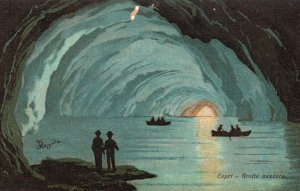 Vintage Postcard Capri Grotta Azzurra Sea Cave Tourist Attraction Capri Italy