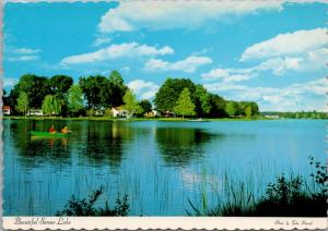Beautiful Serene Lake Canoe Fishing Canada Detente D'ete Unused Postcard D44