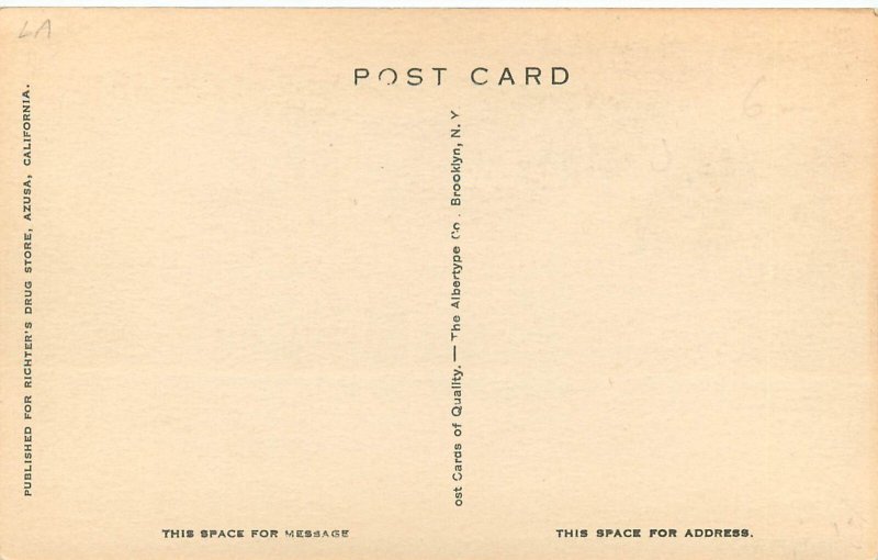 Richter's Drug Store Postcard Azusa CA Public Library