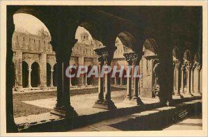 Postcard Ancient Arles sur Rhone Court of Cloitre Saint Trophime and bell tow...