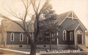 York Nebraska Holy Trinity Church Real Photo Antique Postcard K15916