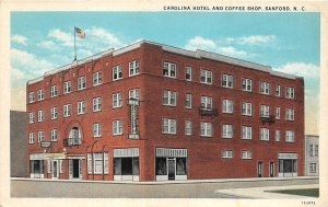 G64/ Sanford North Carolina Postcard c1910 Carolina Hotel Coffee Shop