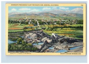 Vintage Aggregate Processing Plant, Redding, California. Postcard F126E